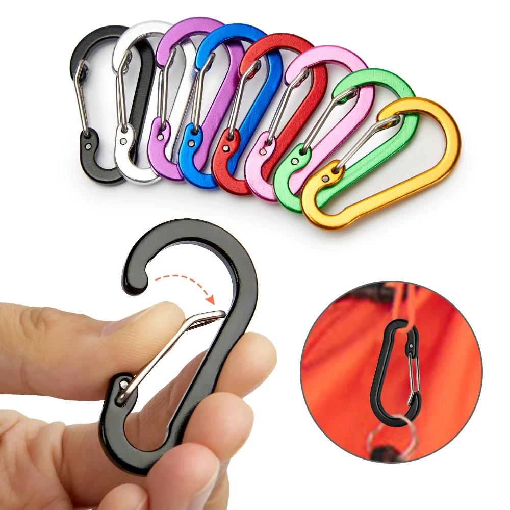 12PCS Carabiner Ŭ Ʈ   ũ ߿  ķ Ŭ ŷ Ƽ  Ű ü Ŭ Karabiners